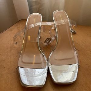 PrettyLittleThing clear heels size 9